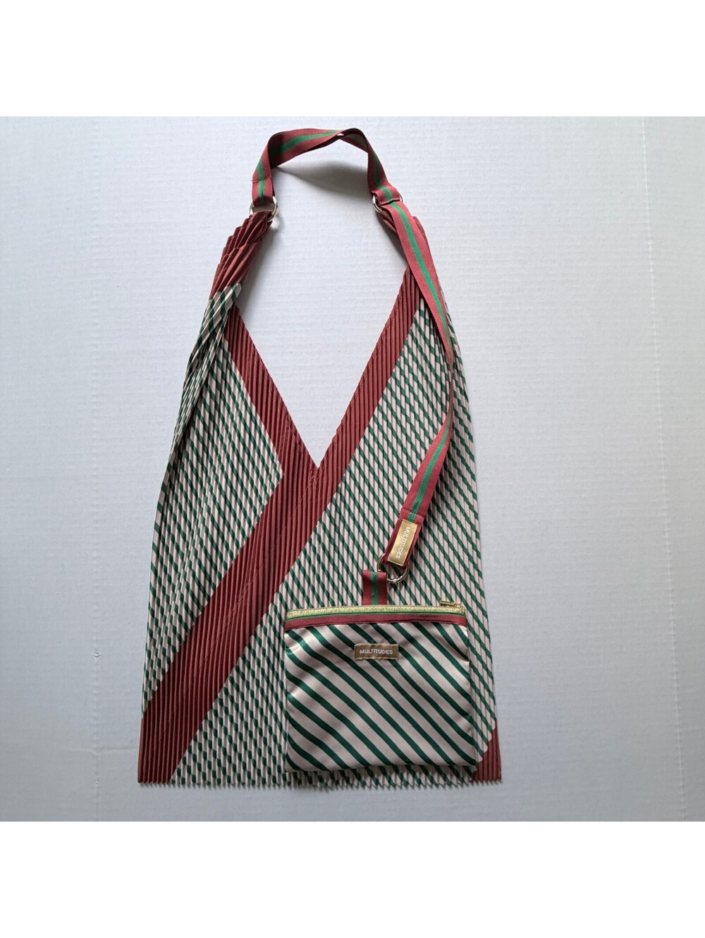 Multitudes Y-Bag with Zippered + Pouchette - Striped Pattern